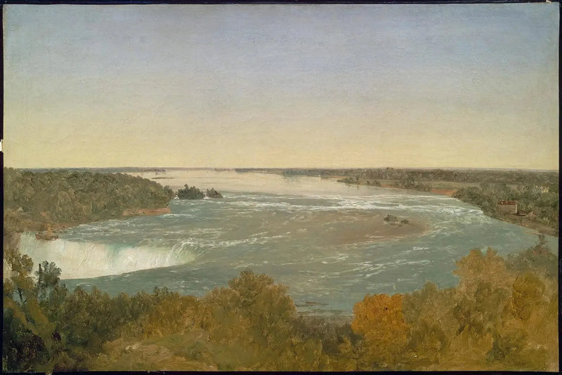 Niagara Falls og floden - John Frederick Kensett