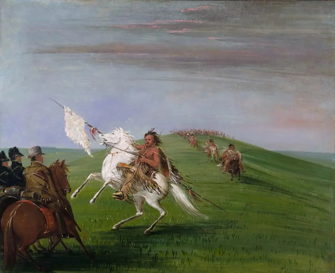 Les Comanches rencontrent les Dragons - George Catlin image 1 reproduction d’œuvre d’art à l’huile