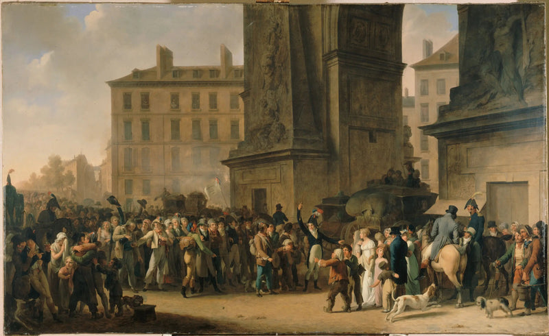 De værnepligtige fra 1807 marcherer foran Porte Saint-Denis - Louis-Léopold Boilly
