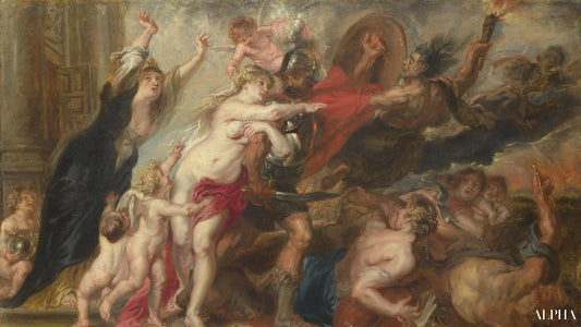 Krigens konsekvenser - Peter Paul Rubens - Reproduktioner af malerier og højkvalitets malerier