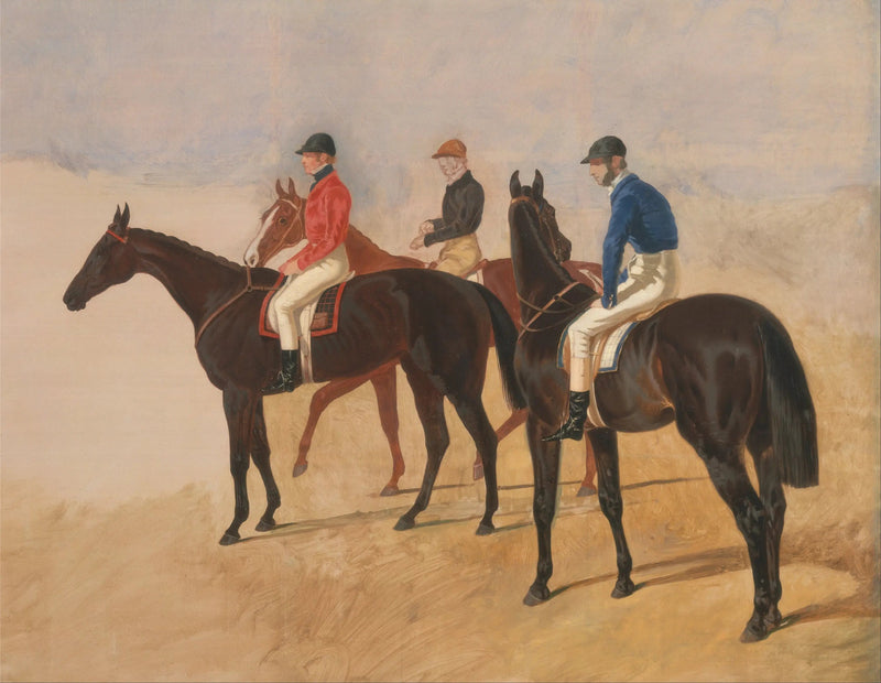 Steeplechase-eksperterne: Allen McDonough på Brunette, Tom Oliver på Discount og Jem Mason på Lottery - John Frederick Herring, Sr.