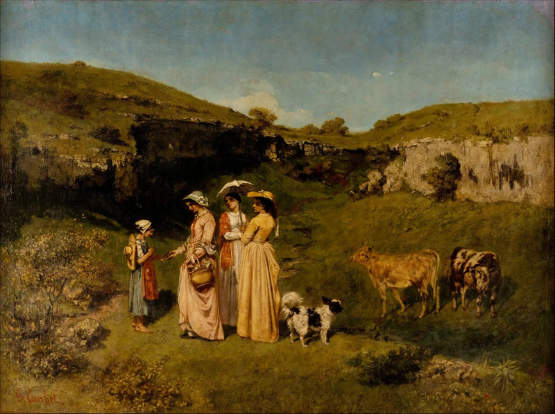 Piger fra landsbyen - Gustave Courbet