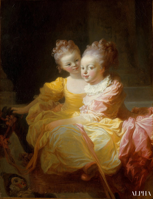 Les deux soeurs - Jean-Honoré Fragonard - Reproductions de tableaux et peintures haut de gamme