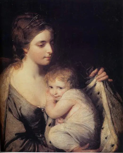 De to Waldegrave, portræt af Maria Walpole, grevinde af Waldegrave, og hendes datter Elisabeth Laura, tidligere grevinde af Waldegrave - Joshua Reynolds