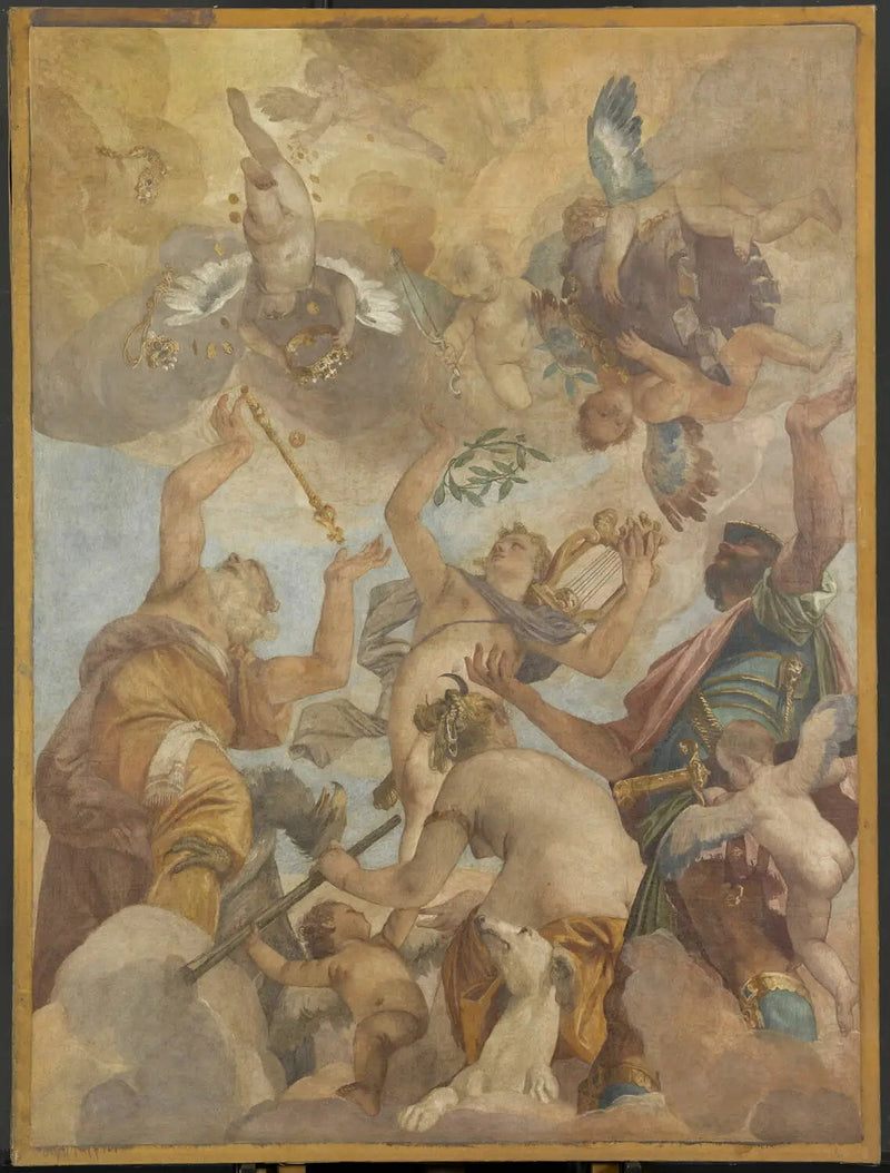Olympens Guder: Jupiter, Apollo, Diana og Mars - Paul Véronèse