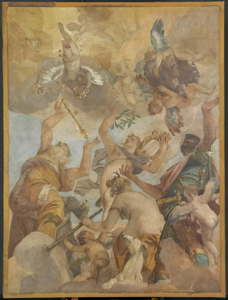 Olympens Guder: Jupiter, Apollo, Diana og Mars - Paul Véronèse