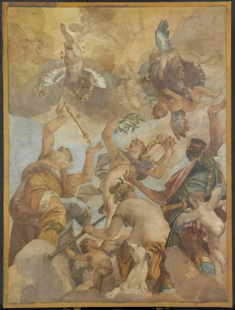 Olympens Guder: Jupiter, Apollo, Diana og Mars - Paul Véronèse
