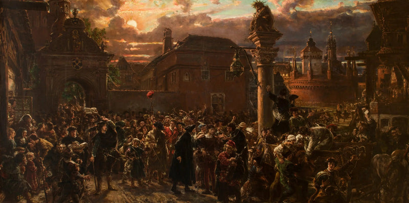 Studerende, der forlader Krakow i 1549 - Jan Matejko