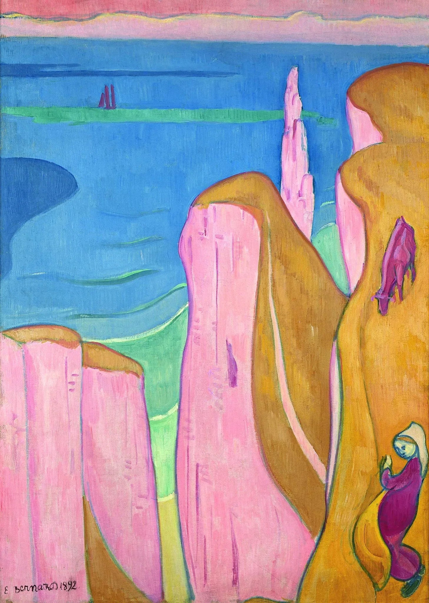 Les Falaises d’Yport - Émile Bernard image 1 reproduction artisanale de tableau