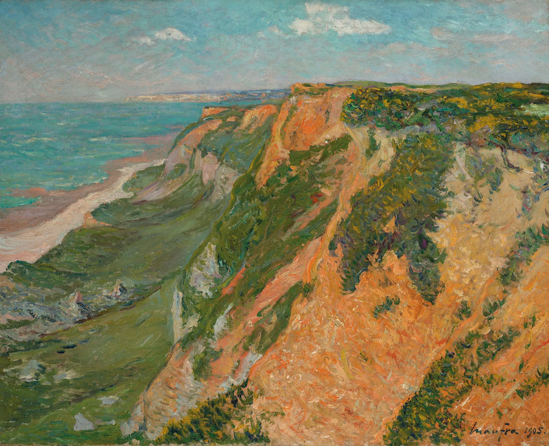 De røde klipper i Octeville, Basse-Seine - Maxime Maufra