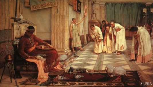 Les favoris de l'empereur Honorius - John William Waterhouse - Reproductions de tableaux et peintures haut de gamme