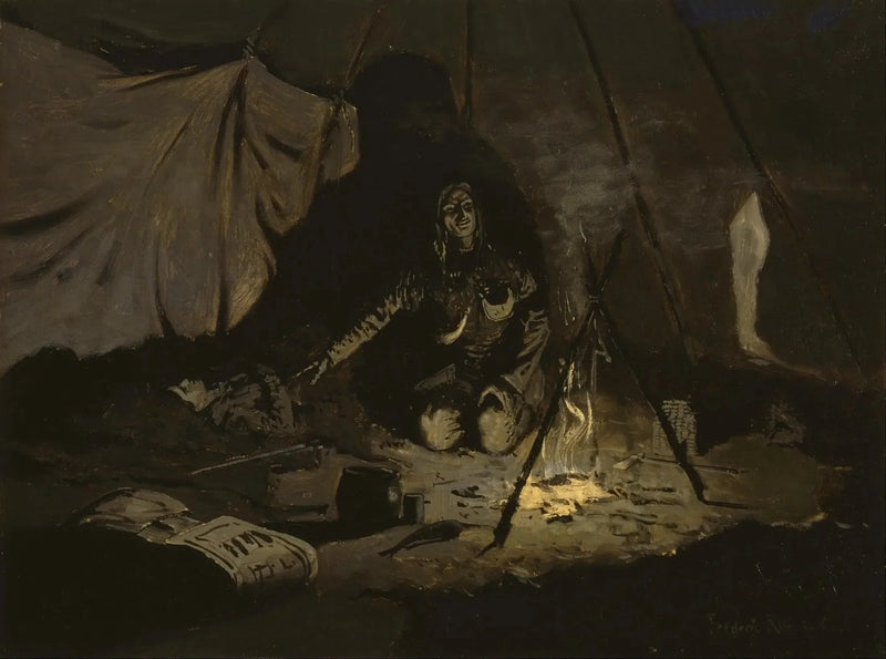 De tørre blade varede længere end hende - Frederic Remington