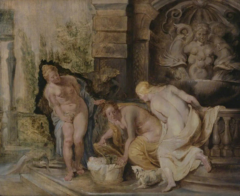 Cécrops' piger opdager Érichthonios - Peter Paul Rubens