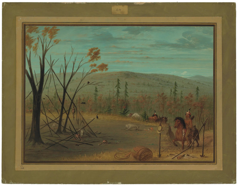 Cheyenne-brødrene vender tilbage fra deres efterårsjagt - George Catlin