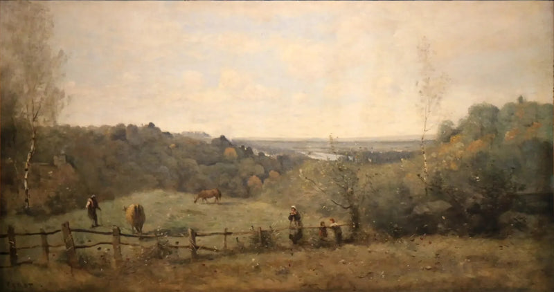 Les højder af Sèvres. Fold indhegnet - Jean-Baptiste Camille Corot