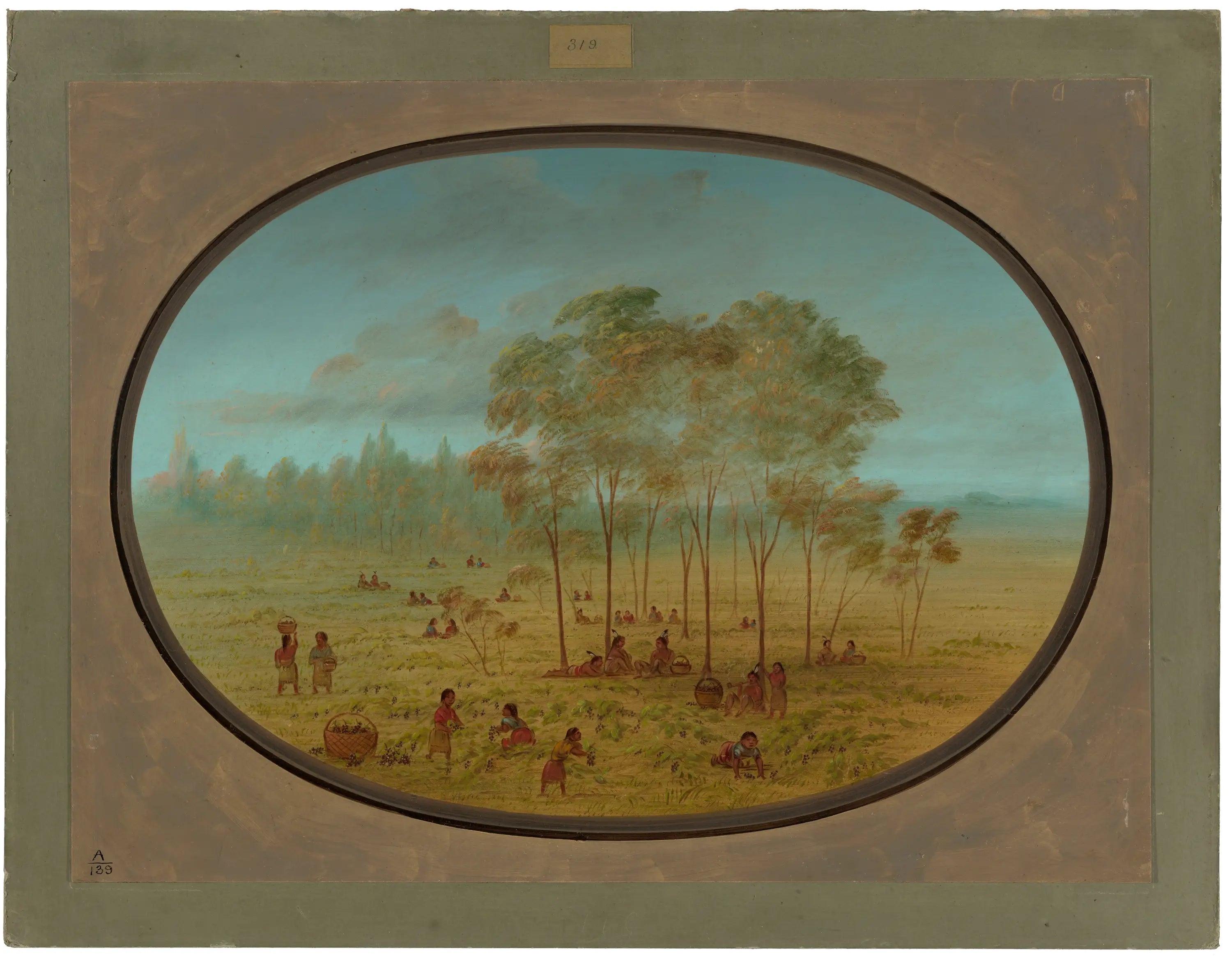 Les Indiens Kiowa cueillant des raisins sauvages - George Catlin - Alpha Reproduction