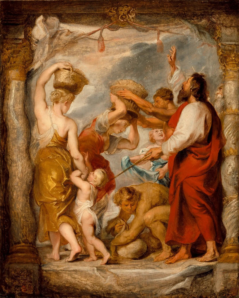 Israels folk samler manna i ørkenen - Peter Paul Rubens