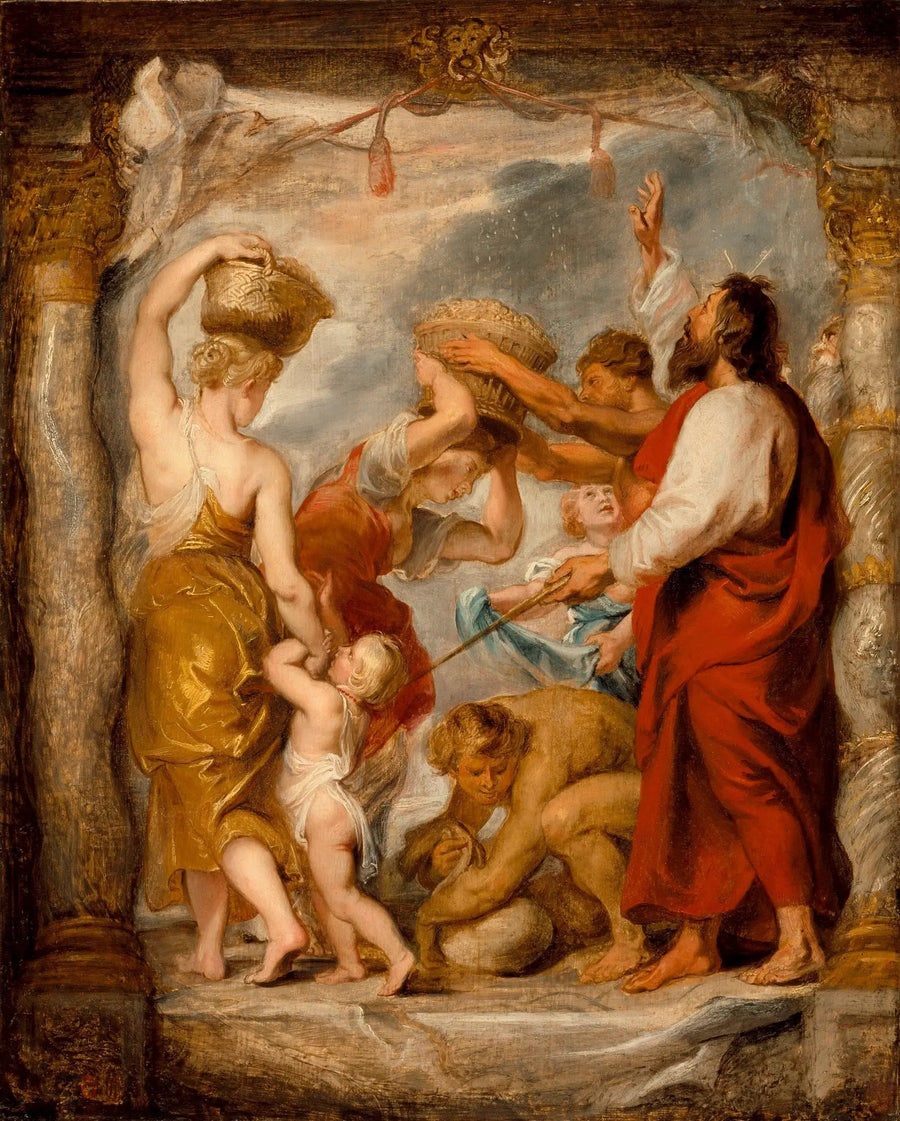 Israels folk samler manna i ørkenen - Peter Paul Rubens