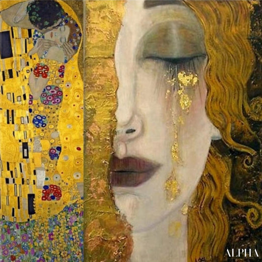 Les larmes d'or - Gustav Klimt (personnalisé) - Reproductions de tableaux et peintures haut de gamme