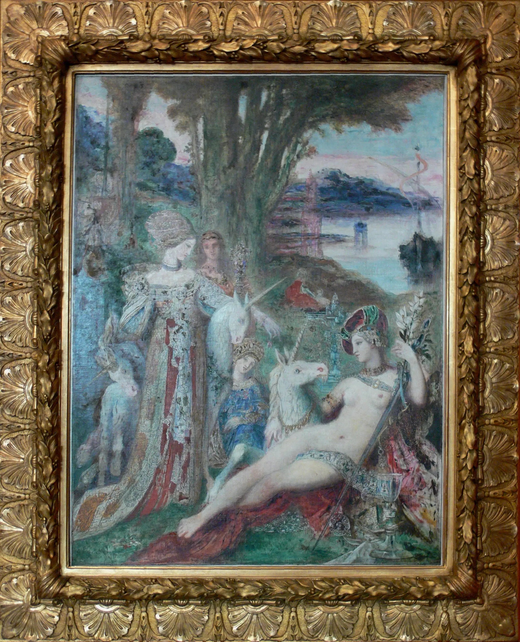 Les Licornes - Gustave Moreau image 1 copie de tableau peinte à la main