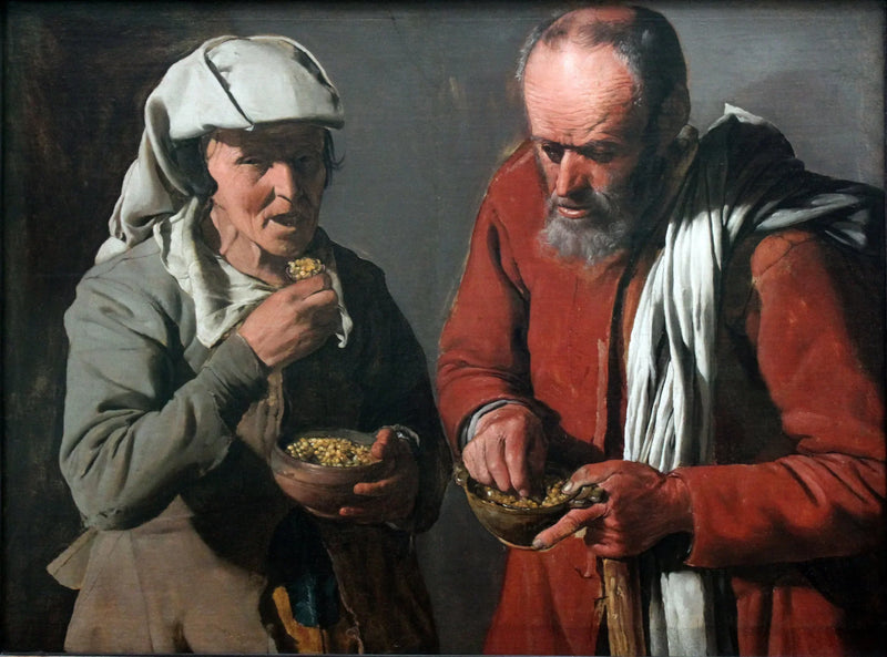 Bønder, der spiser ærter - Georges de La Tour