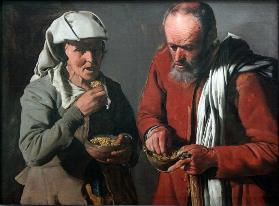 Bønder, der spiser ærter - Georges de La Tour