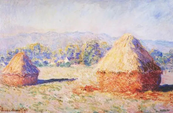 Hvedemarker i sollys, morgenens effekt - Claude Monet