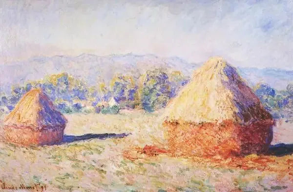 Hvedemarker i sollys, morgenens effekt - Claude Monet