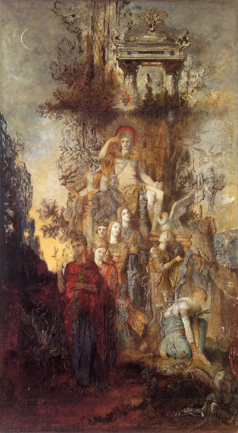 Museerne forlader Apollon, deres far, for at oplyse verden - Gustave Moreau