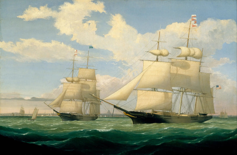 Les skibe « Winged Arrow » og « Southern Cross » i Boston havn - Fitz Henry Lane