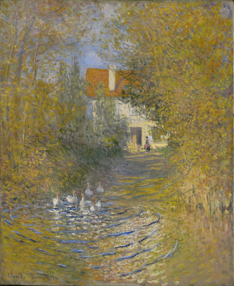Gæs i åen W347 - Claude Monet