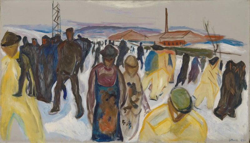 Arbejderne vender hjem - Edvard Munch
