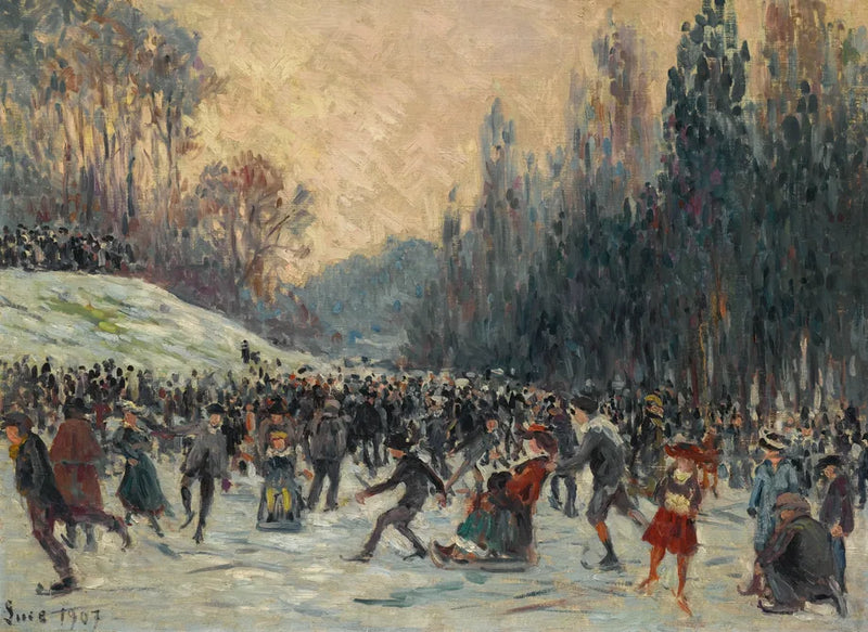Skøjteløberne - Maximilien Luce