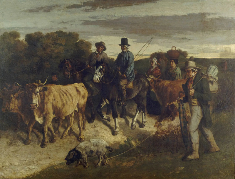 Flagey-bønderne, der vender tilbage fra markedet - Gustave Courbet