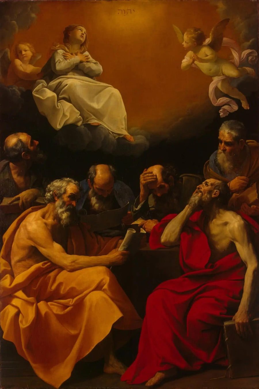 Kirkefædrene bestrider dogmet om den Ubesmittede Undfangelse - Guido Reni