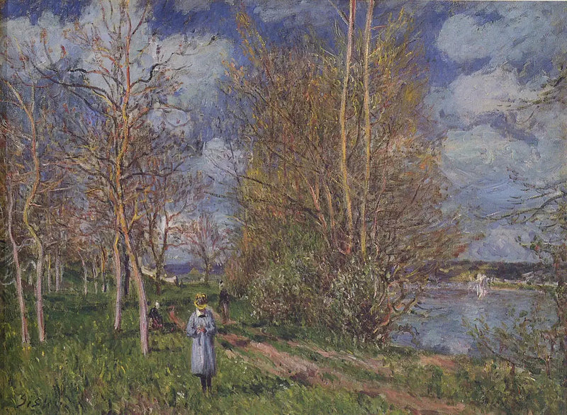 De små enge om foråret, Af - Alfred Sisley