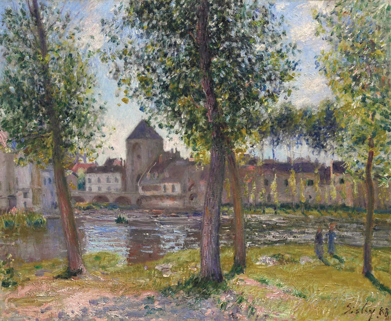 Poplerne i Moret-sur-Loing, eftermiddag i august - Alfred Sisley