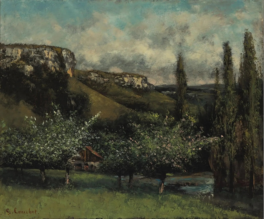 Æbletræerne fra far Courbet i Ornans - Gustave Courbet