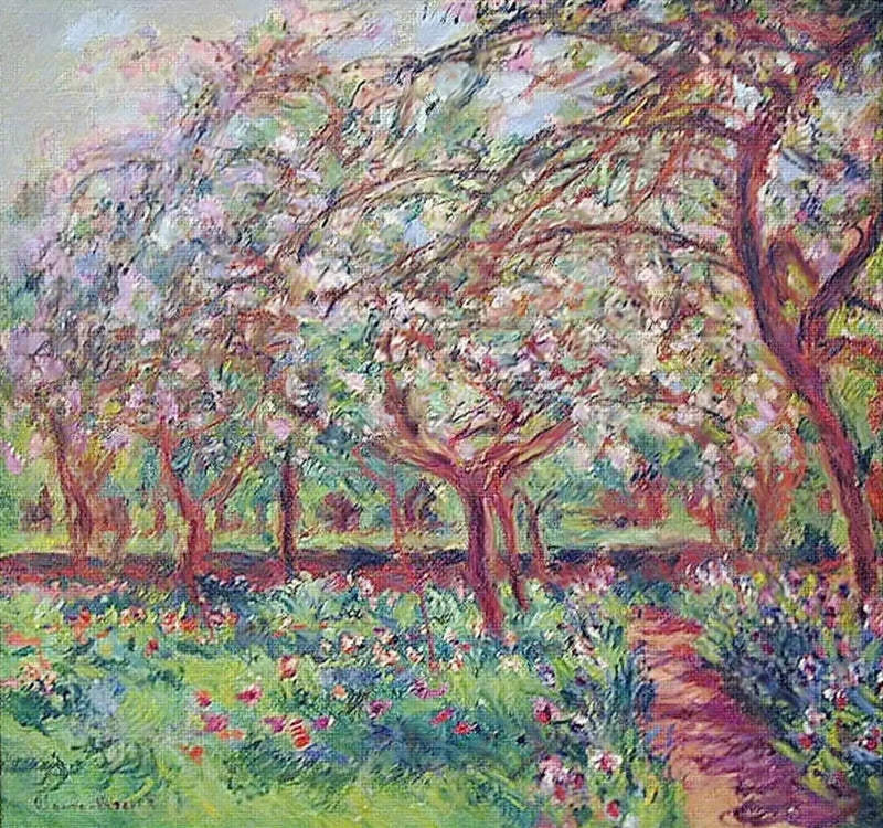 Æbletræer i blomst - Claude Monet