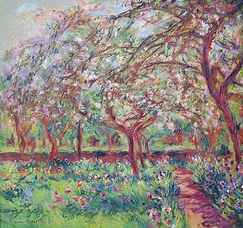 Æbletræer i blomst - Claude Monet