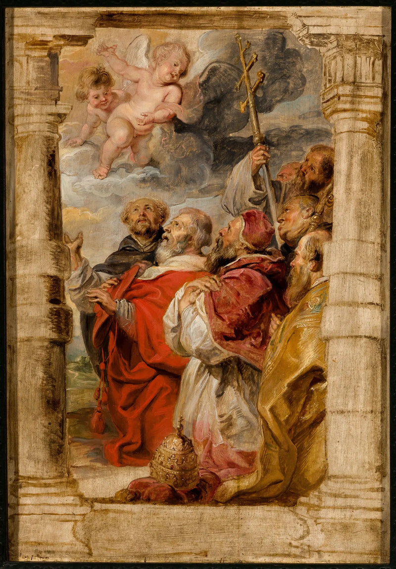Biskopperne i Kirken, der tilbeder Eukaristien - Peter Paul Rubens