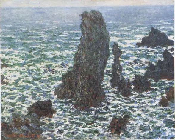 Pyramiderne ved Port-Coton, Belle-Île-en-Mer - Claude Monet