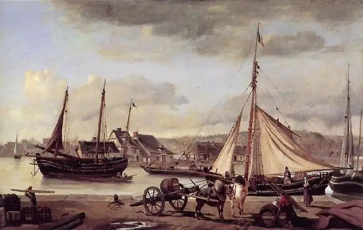 Købmændsbroerne i Rouen - Jean-Baptiste Camille Corot