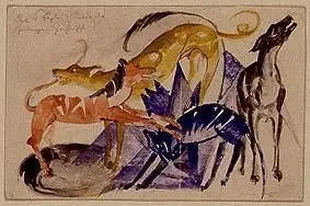 De fire selskabsdyr af prins Jusuff - Franz Marc