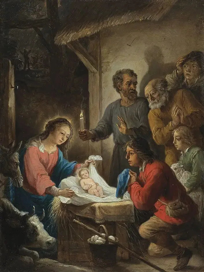 De femten hemmeligheder af rosenkransen: hyrdernes tilbedelse - David Teniers den Yngre