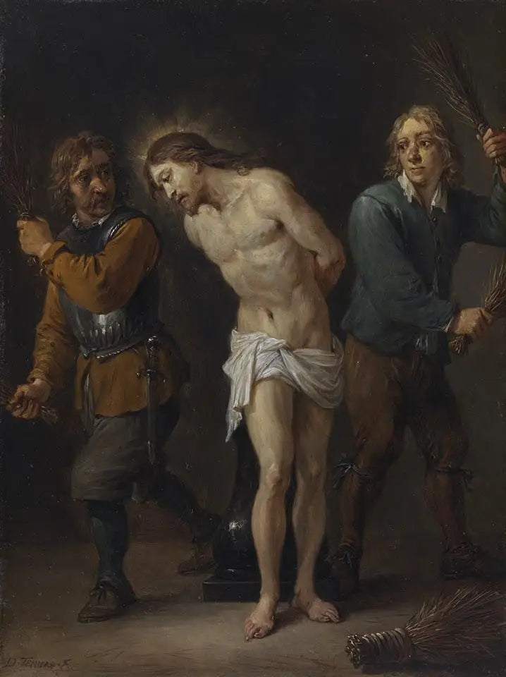 De femten hemmeligheder af rosenkransen: Kristi piskeslag - David Teniers den Yngre