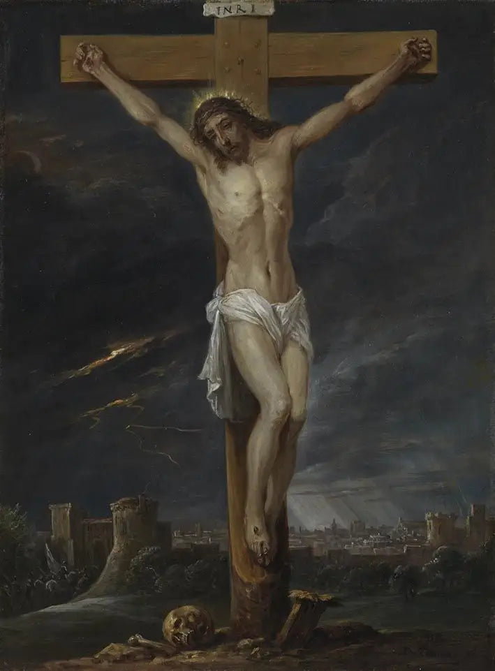 De femten hemmeligheder af rosenkransen: Kristus på korset - David Teniers den Yngre