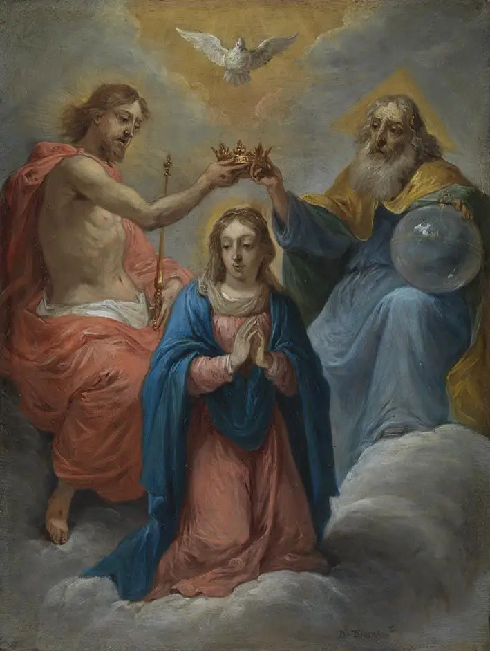De femten hemmeligheder af rosenkransen: Jomfru Marias kroning som Himmelens Dronning - David Teniers den Yngre