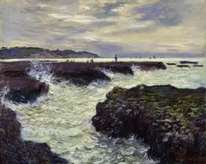 Klipperne ved Pourville, lavvande. - Claude Monet