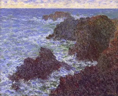 Klipperne ved Belle-Île, den vilde kyst - Claude Monet
